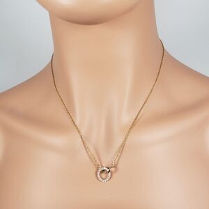 Brand New Gold Rhinestone Letter O Necklace